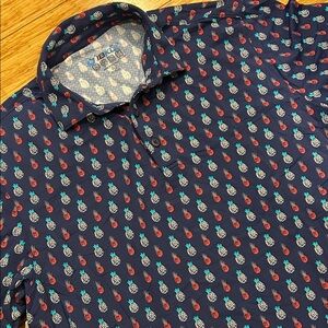IBKUL Men's Pineapple Performance Polo Golf Shirt XL
